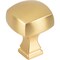 Jeffrey Alexander 1-1/8" Overall Length Brushed Gold Square Audrey Cabinet Knob 278BG - alternate 1